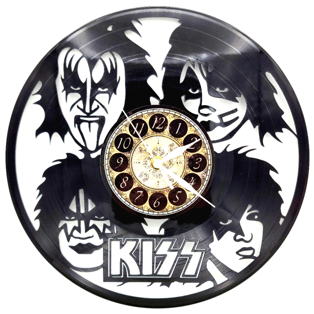 KISS vinyl record clock